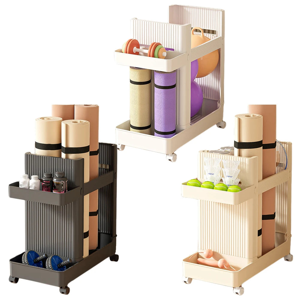 Sports Equipment Storage Rack with Wheels
