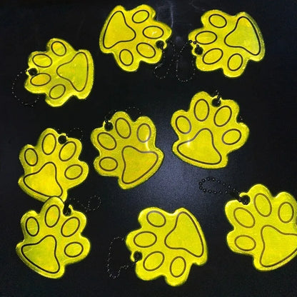 Double-Sided Reflective Paw Charm for Keys, Bags & Pet Accessories
