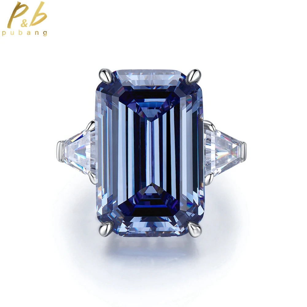925 Sterling Silver Sapphire Statement Ring