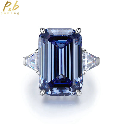 925 Sterling Silver Sapphire Statement Ring