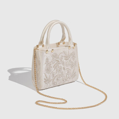 Pearl Beaded Mini Tote Bag