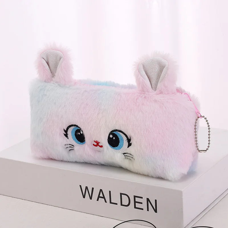 Gradient Kitten Plush Pencil Case