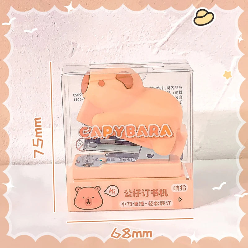 Cute Capybara Stapler with Staples for School & Office