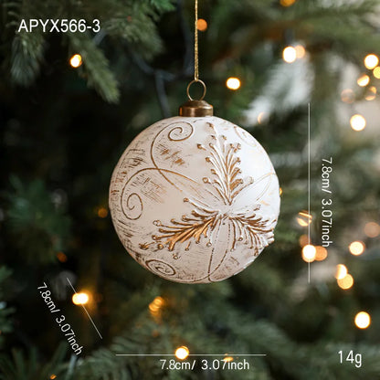 White & Gold Christmas Bauble Ornament