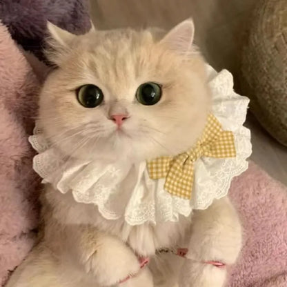 Silk Wedding Style Cat & Dog Collar with Bow Tie