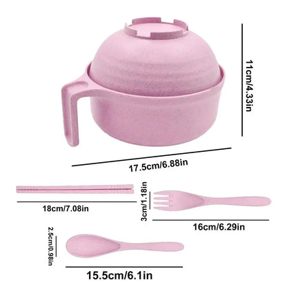 Microwave Ramen Cooker Bowl Set with Utensils