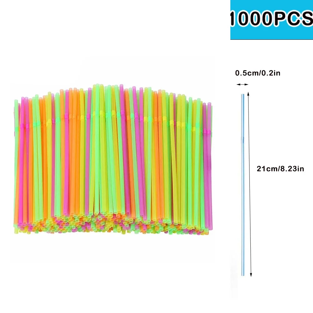 Flexible Colourful Plastic Drinking Straws