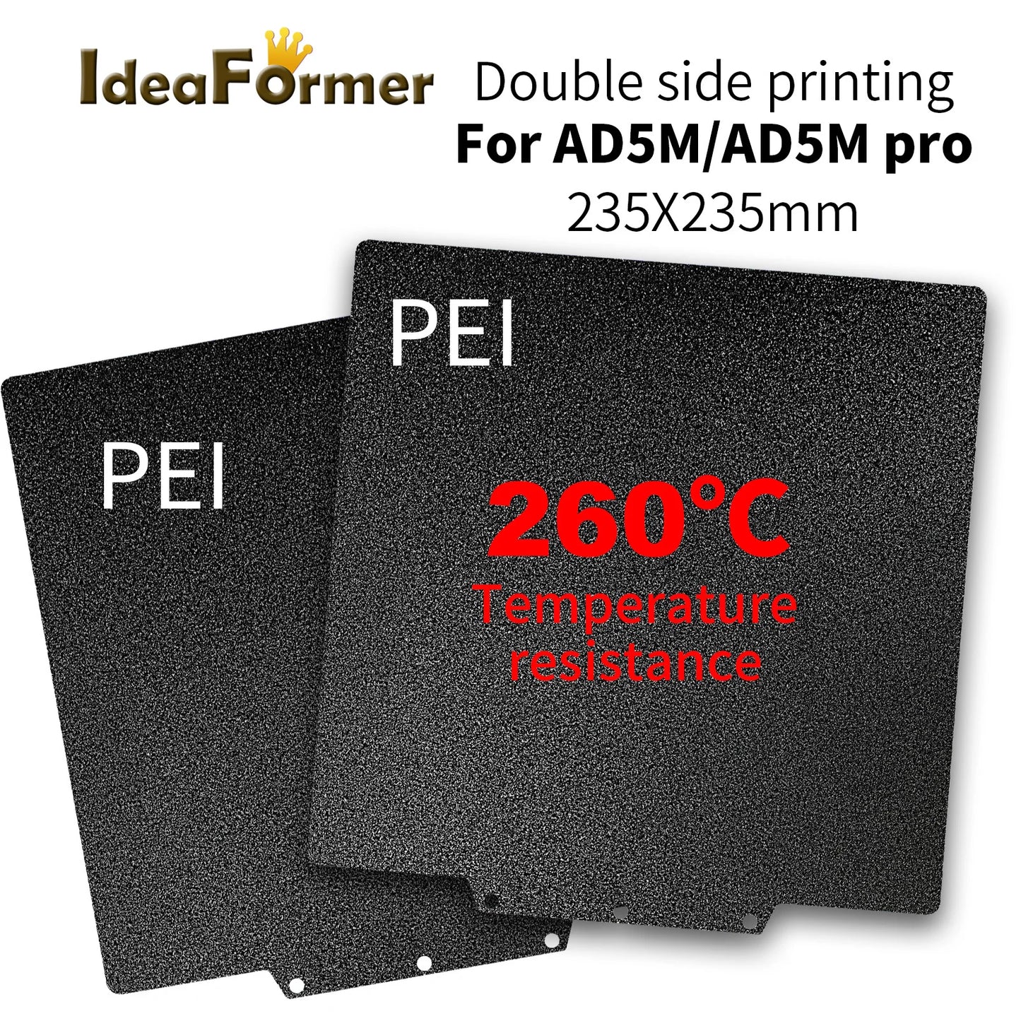Double-Sided PEO/PET Spring Steel Build Plate – 235 × 235 mm
