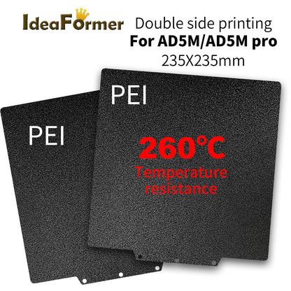 Double-Sided PEO/PET Spring Steel Build Plate – 235 × 235 mm