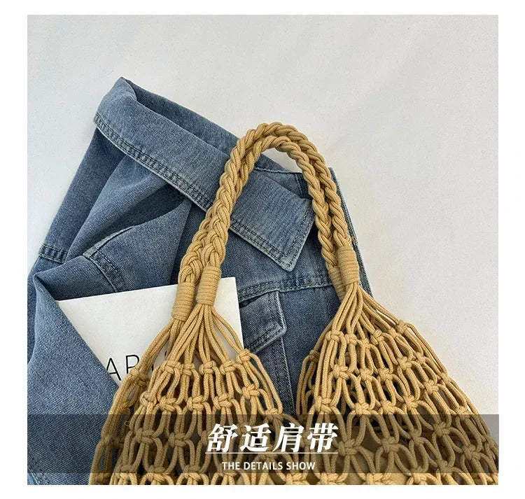 Handwoven Mesh Summer Tote Bag