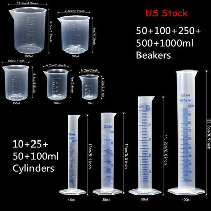 Plastic Graduated Measuring Cylinder with Hexagonal Base