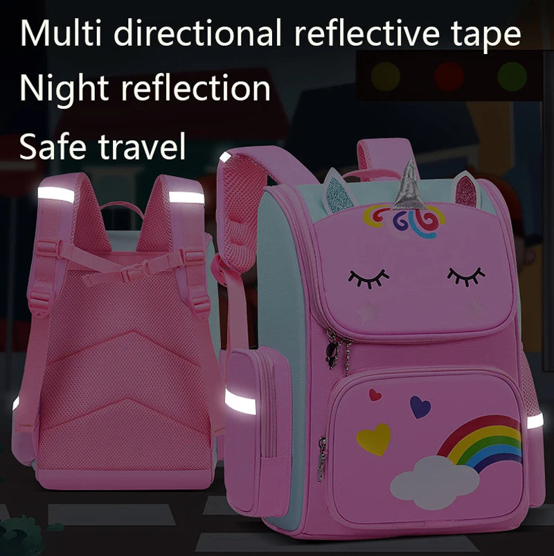 Unicorn Print Girls School Backpack