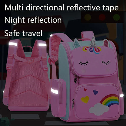 Unicorn Print Girls School Backpack