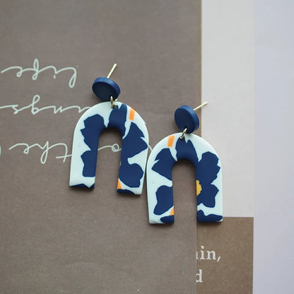Flower Abstract Art Deco Pattern Earrings