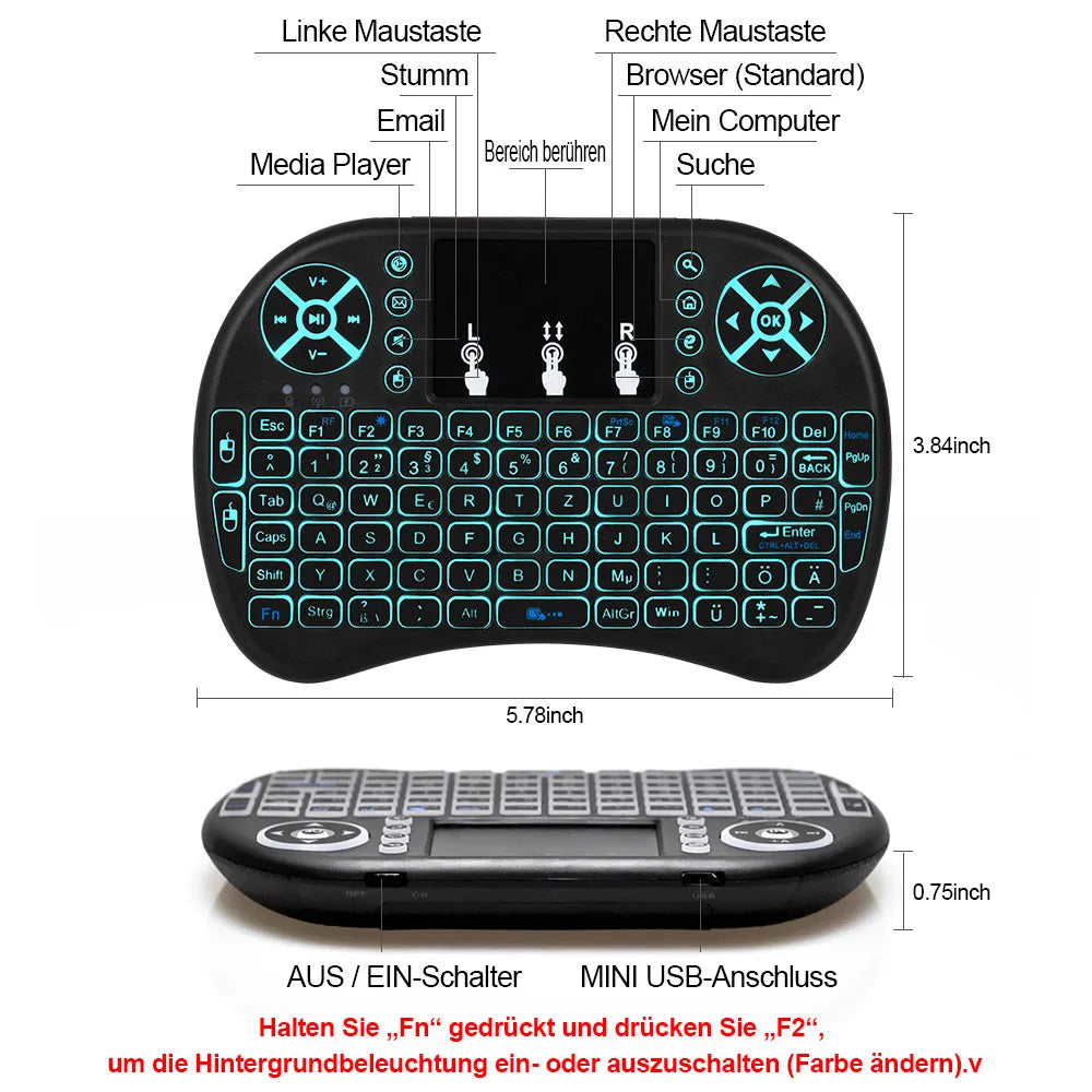 Mini Wireless Air Mouse Keyboard i8