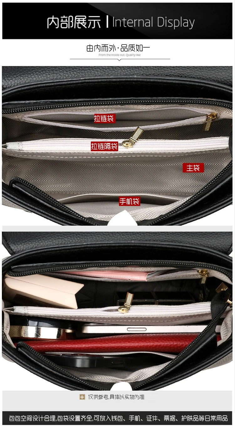Large Capacity Leather Crossbody Handbag for Women