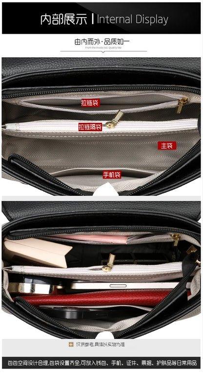 Large Capacity Leather Crossbody Handbag for Women