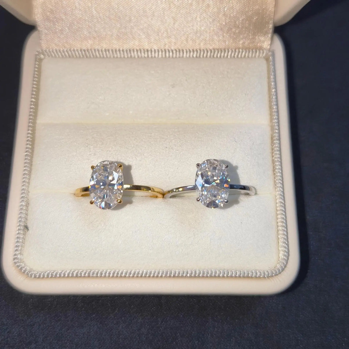 2.5CT Oval Moissanite Sterling Silver Ring