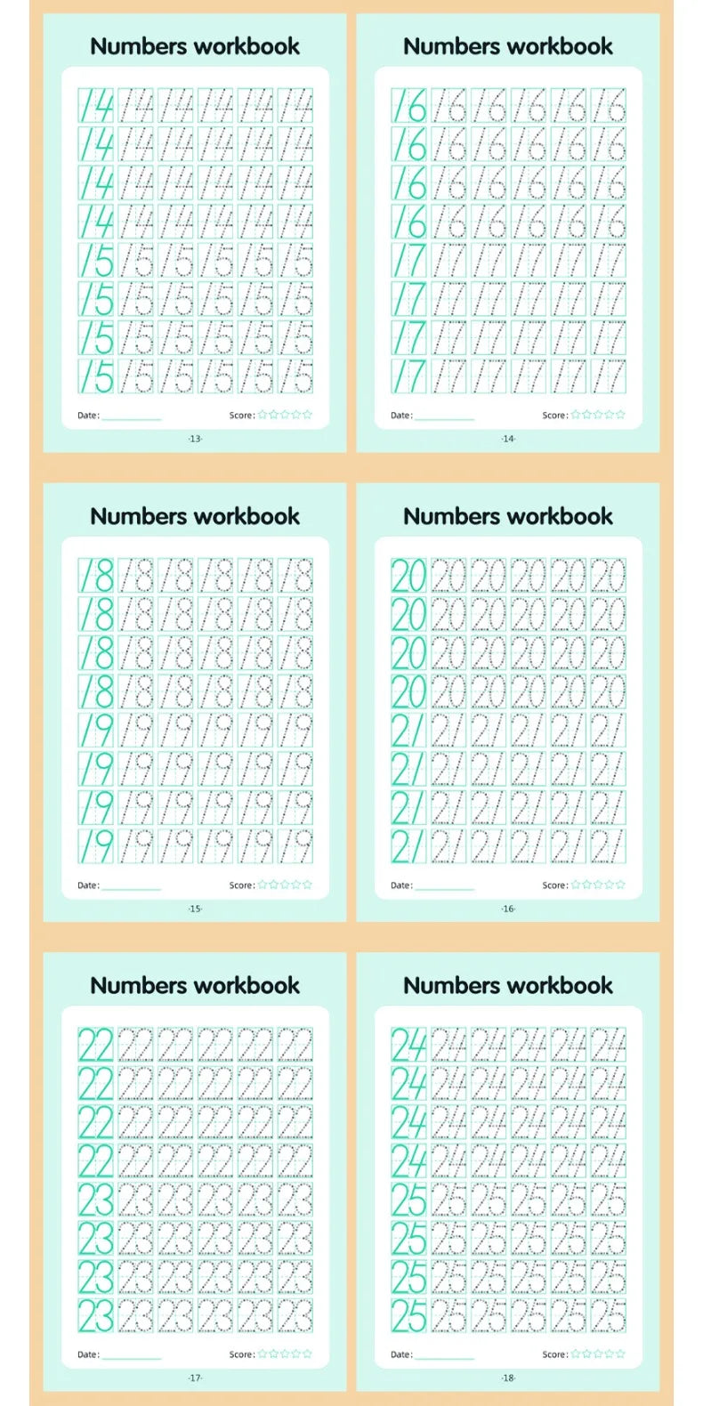 0–100 Number Tracing Practice Workbook