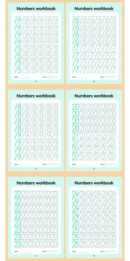 0–100 Number Tracing Practice Workbook