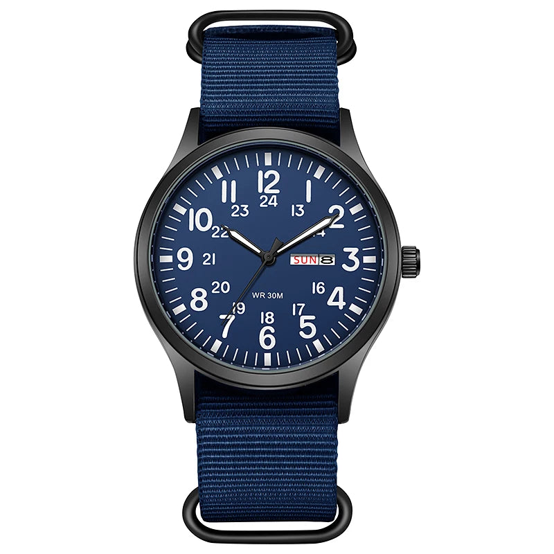 Men's Field Watch Nylon Strap Quartz Military Watch