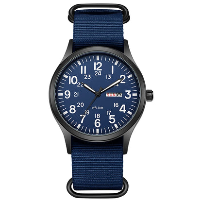 Men's Field Watch Nylon Strap Quartz Military Watch