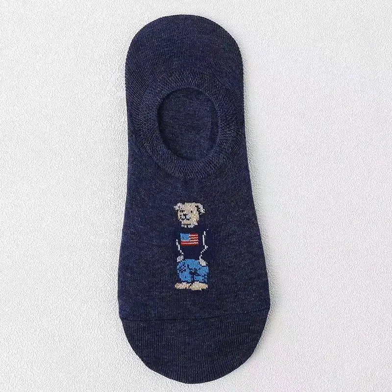 Men’s Invisible Cotton Boat Socks 5 Pairs