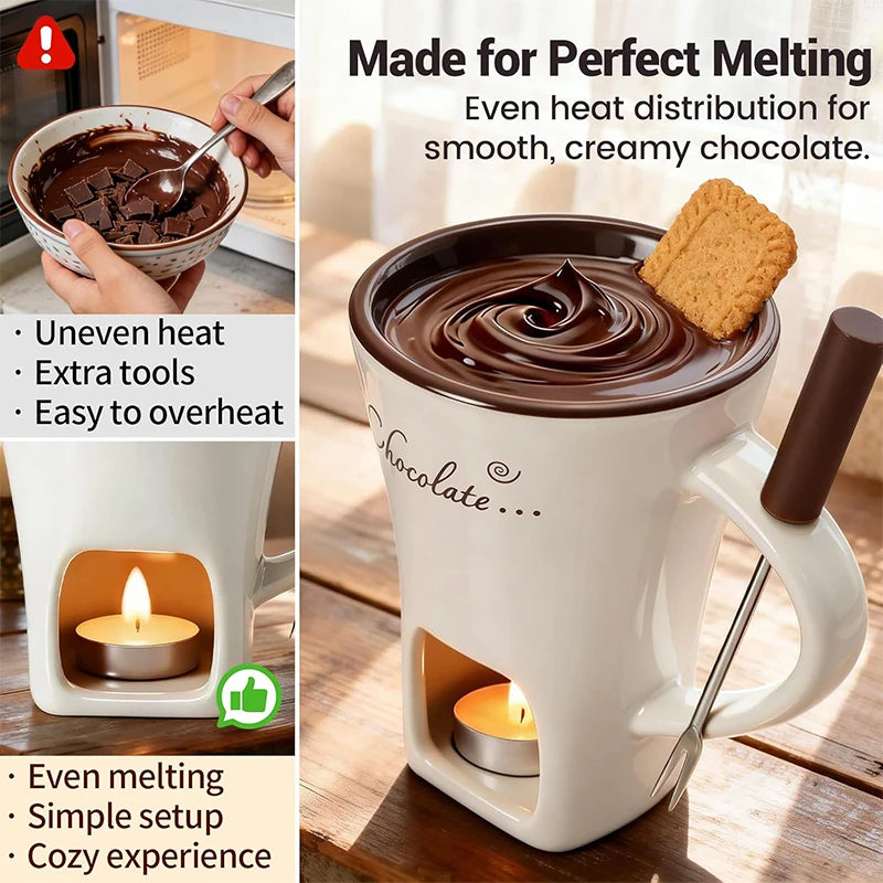 Ceramic Chocolate Fondue Mug Set