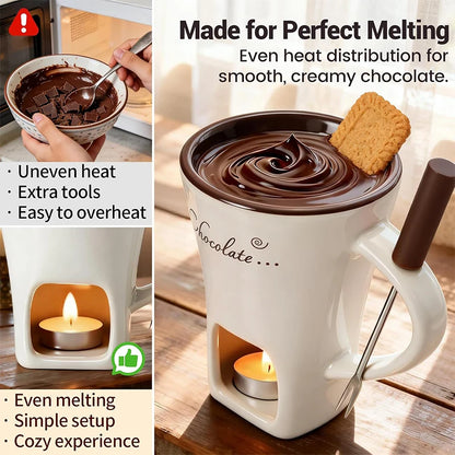 Ceramic Chocolate Fondue Mug Set