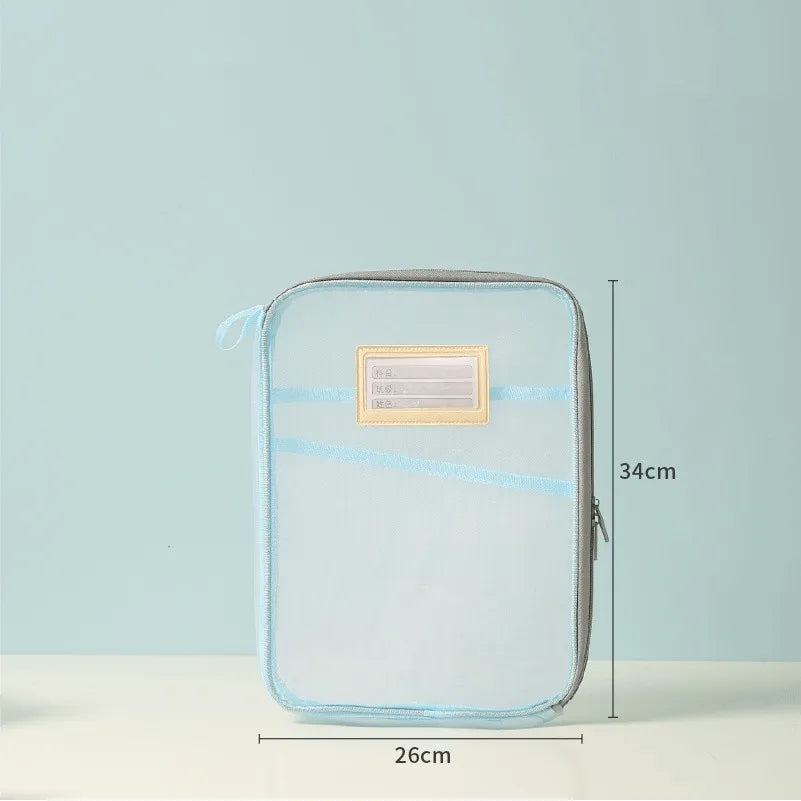 A4 Transparent Mesh Zipper Document Folder