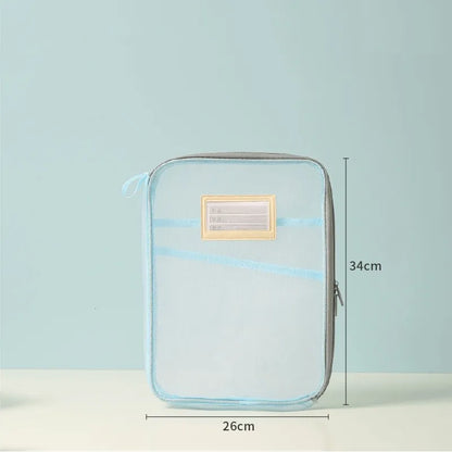 A4 Transparent Mesh Zipper Document Folder