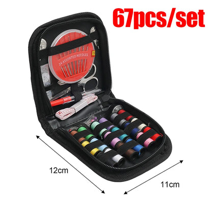 Portable Sewing Kit with Threads & Tools