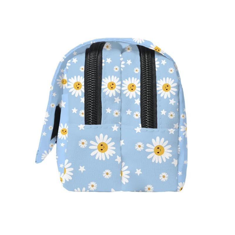Daisy Print Double Layer Pencil Bag
