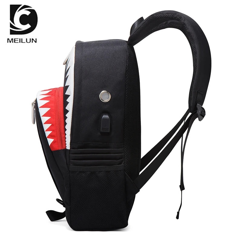 USB Charging Shark Laptop Backpack