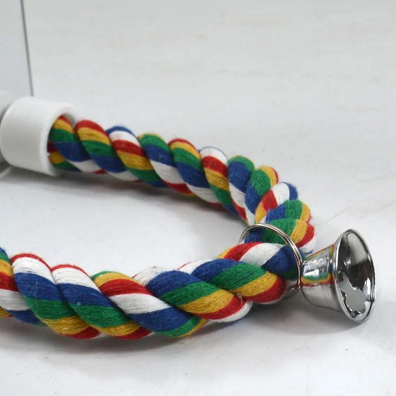 Parrot Activity Mirror & Cotton Rope Perch Toy