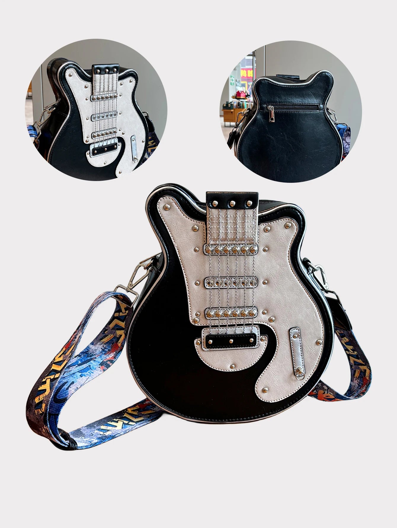 Guitar Shape Crossbody Shoulder Bag