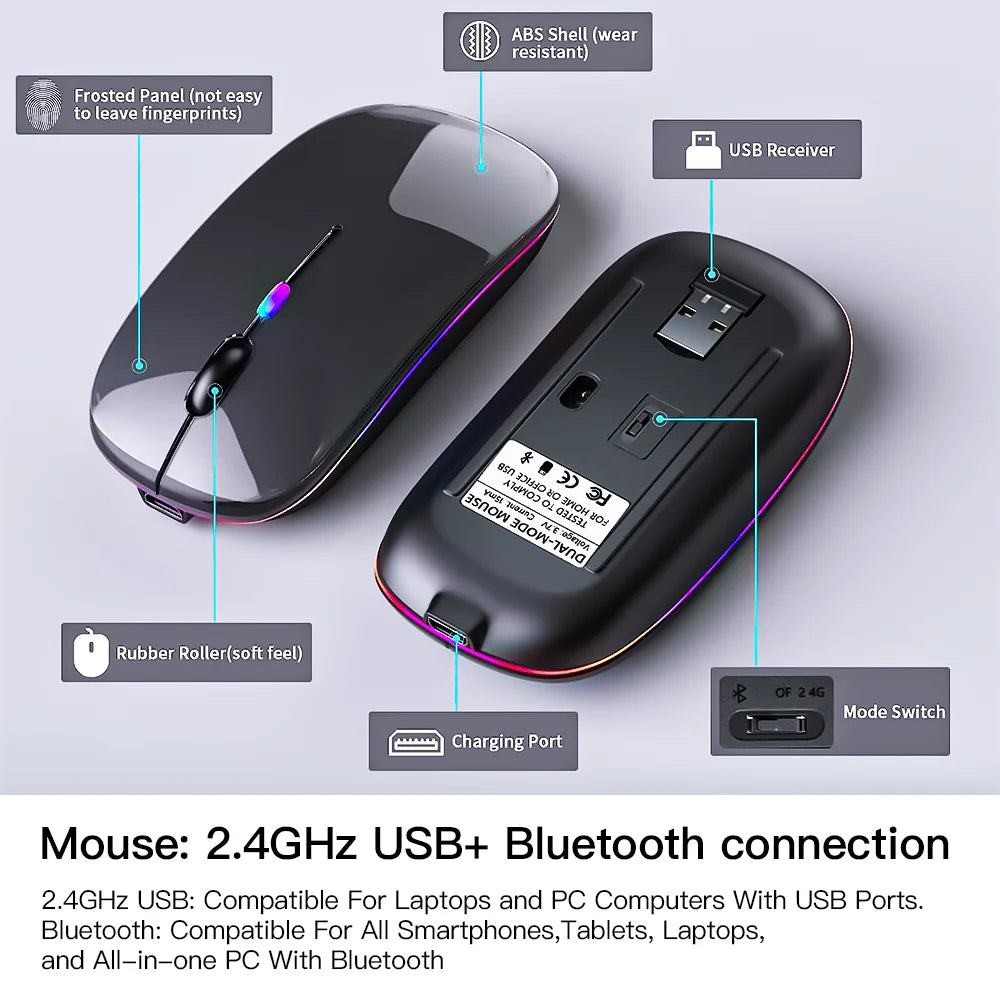 Backlit Bluetooth Keyboard & Mouse Set