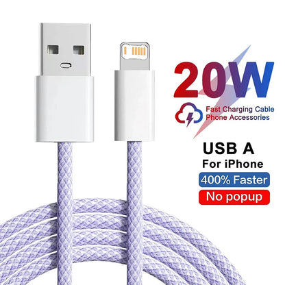 Braided USB-A to Lightning Fast Charging Cable