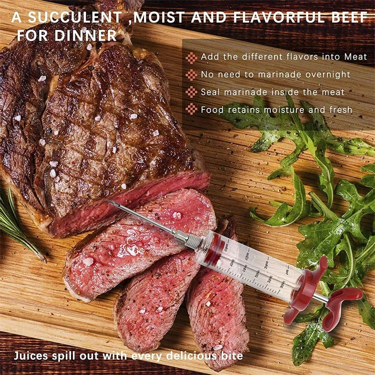 BBQ Marinade Injector Syringe Set for Turkey, Chicken, Beef & Pork