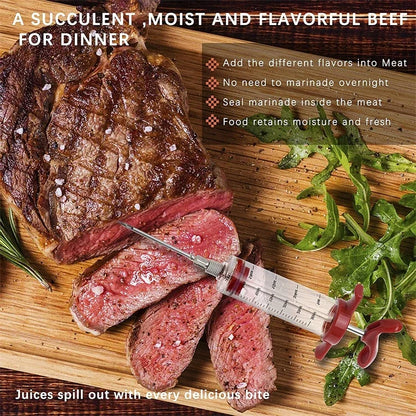 BBQ Marinade Injector Syringe Set for Turkey, Chicken, Beef & Pork