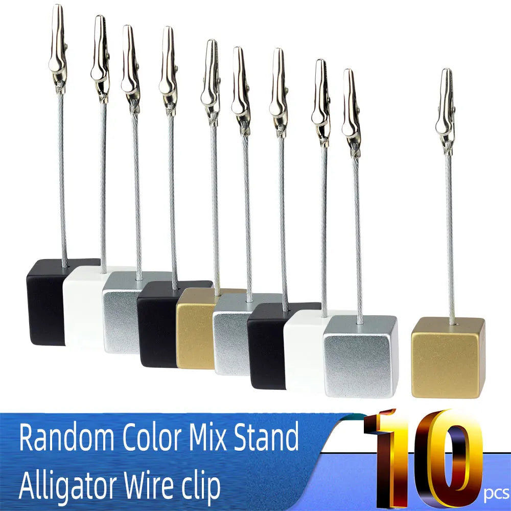 Color Cube Stand Alligator Wire Photo Clip