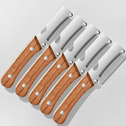 3-in-1 Stainless Steel Vegetable & Fruit Peeler with Oak Handle