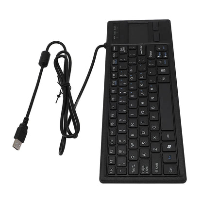 Compact Water-Resistant Wired Keyboard with Integrated Touchpad