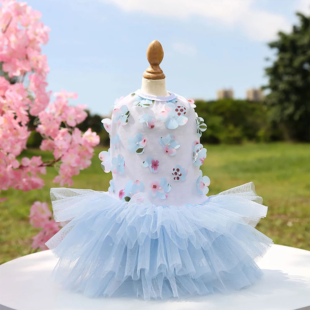 Dog Tutu Dress – Floral Summer Pet Skirt Outfit