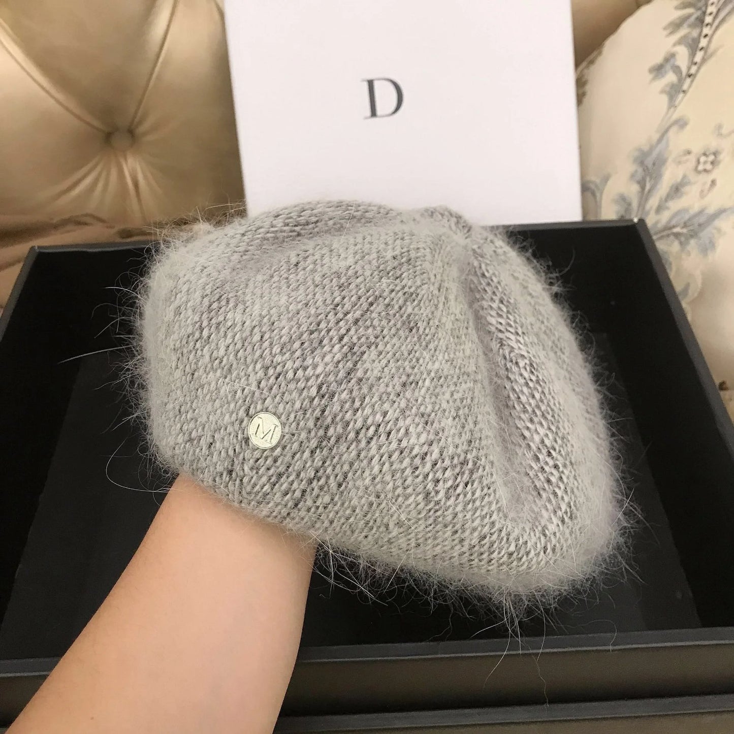 Women’s Angora Rabbit Fur Beret Hat