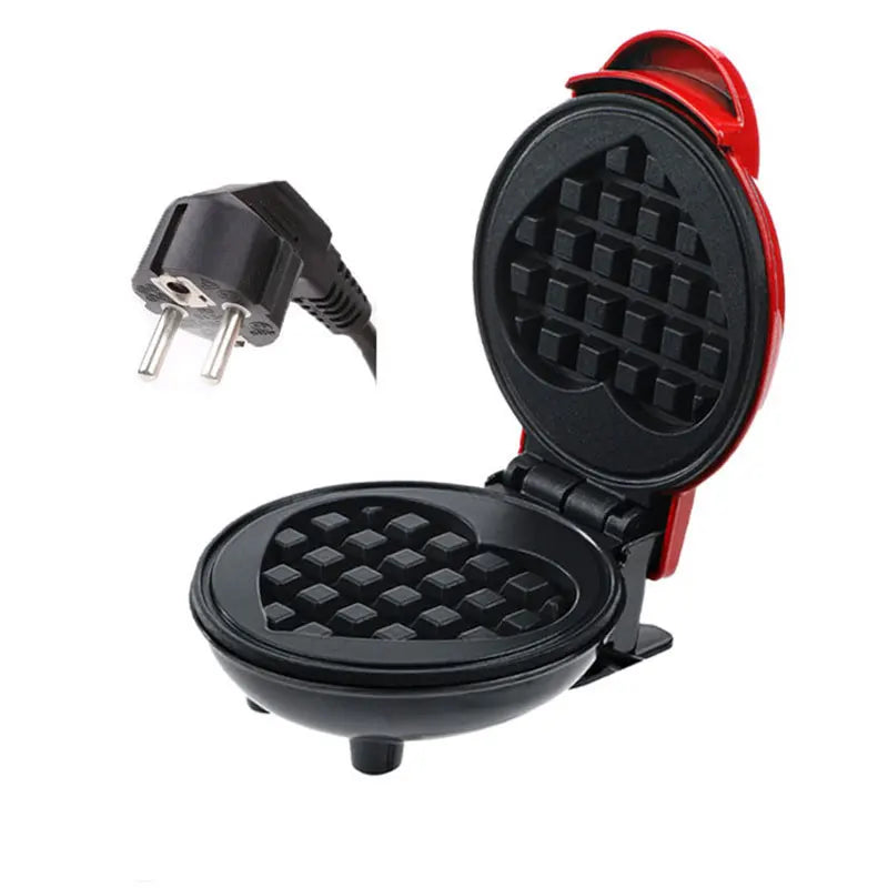 Compact Electric Heart-Shaped Waffle Maker
