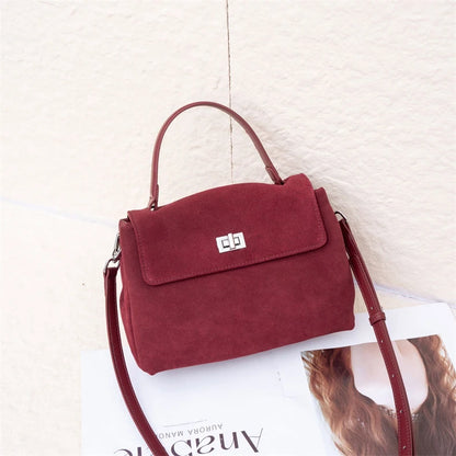 Women’s Suede Leather Flap Shoulder & Crossbody Bag
