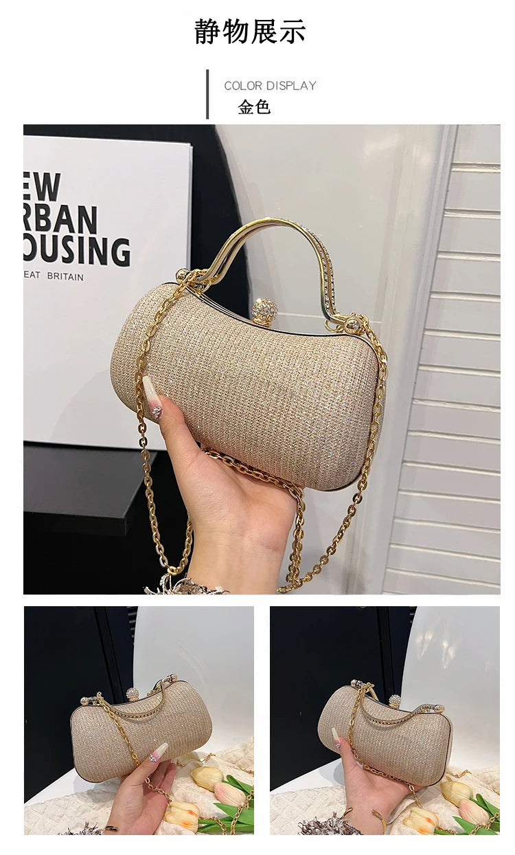 Crystal Studded Barrel Evening Bag