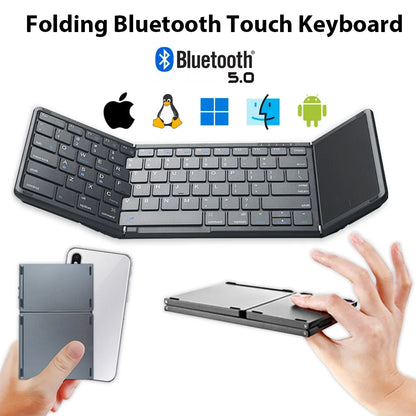 Foldable Bluetooth Keyboard with Touchpad
