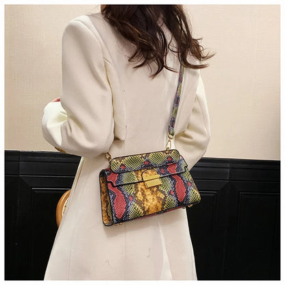 Luxury Snake Pattern Crossbody Shoulder Bag